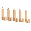 5Pcs Bohemian Solid Wood Creative Wall Door Back Shelf Simple Home Homestay Bedroom Decoration Coat and Hat Rack Wall Hanger