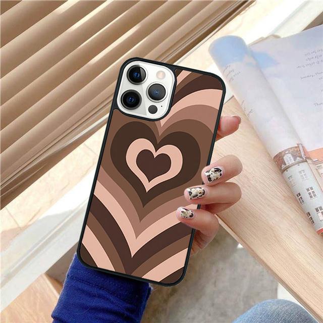 

Лате Любовь Коричневое Сердце Эстетичный Чехол Для iPhone 17 Air 15 16 14 13 12 Pro Max 11 Pro Max Plus Чехол Для Телефона Coque iPhone 13