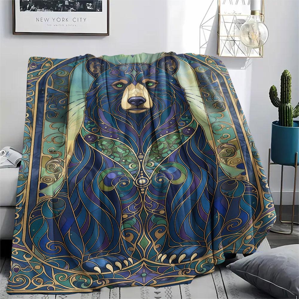 1 Stück Wunderschöne Flanelldecke mit Tierprint, Hohe Qualität, Bequem für alle Jahreszeiten, Heimdekoration, Wärme und Komfort, Perfekt für Weihnachtsgeschenke