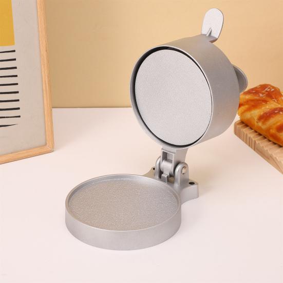 Hand Pressed Burger Maker Non-Stick Surface Adjustable Thickness Pre-Seasoned Cast Aluminum Alloy Burger Machine