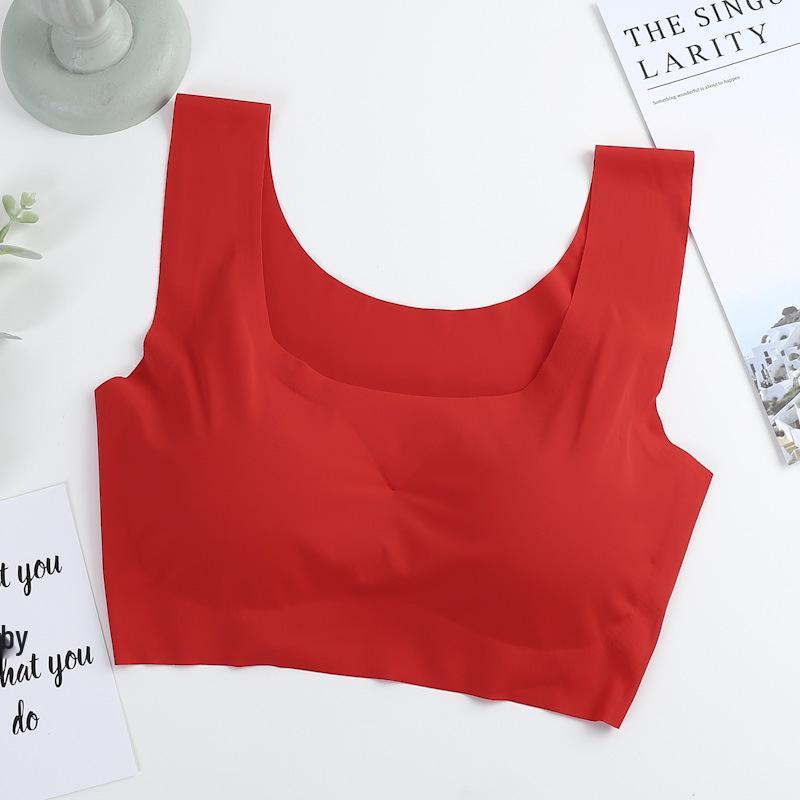 Comfortable Plus Size Wireless Seamless Ice Silk Sports Bra with Beautiful Back Design