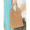 Hawaiian Bag Mesh Tote Bag Mesh Bag Net Bag Ami Bag Knitted Net (White/Beige) Stylish Cute Hawaii Resort Sea Beach Fashion (Sea Ami)