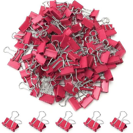 100 Pack Mini Gold Binder Clips 5/8 Inch (15 mm), Colored Little Paper Clamps, Small Tiny Micro Size Paper Clips for Office Home School Business 0.6"