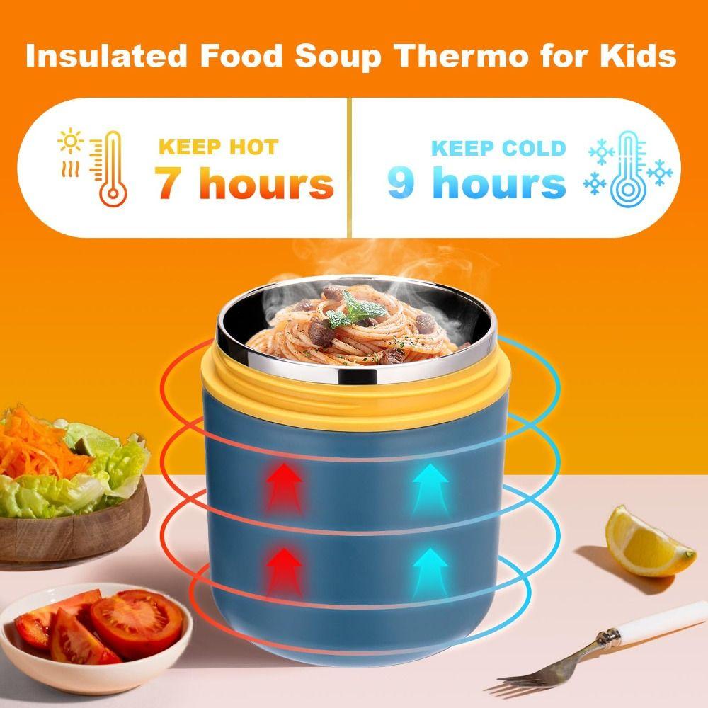 Portable Stainless Steel Lunch Box Leak-Proof Thermal Soup Container Vacuum Cup  Office Lunch