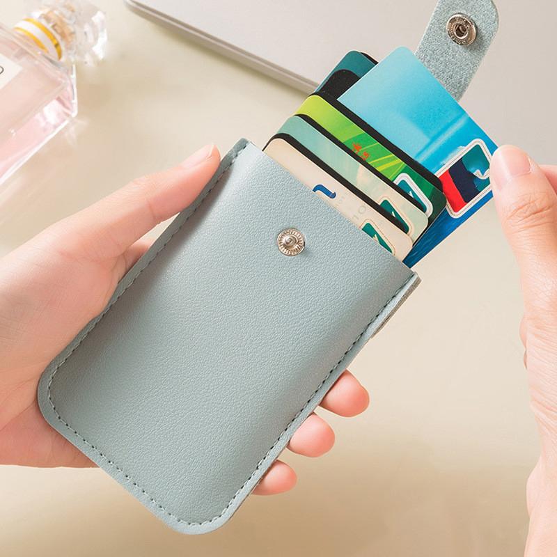 Pu Leather Credit Card Holder Bag 5Pcs Slots Men/Women Wallet Bank Leather Wallets With Money Clip Designer Cardholder