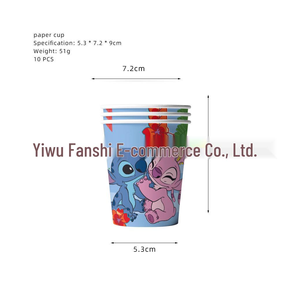 Lilo & Stitch Narozeninové Párty Potřeby: Papírové talíře, Ubrousky, Bannery, Ubrus a Dekorace