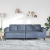 Blue Sofa 250 x 188 x 76 cm Cord Fabric