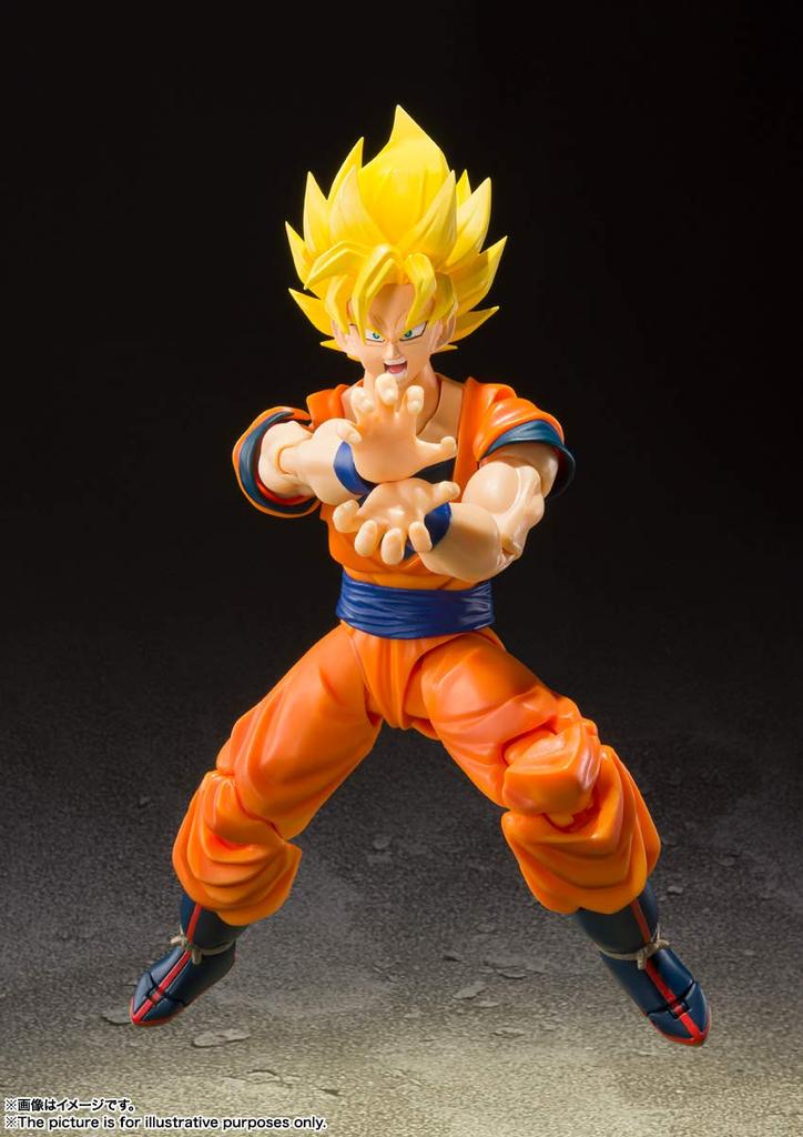 TAMASHII NATIONS Dragon Ball Z Super Saiyan Full Power Son circa PVC ABS action figure dipinta S.H.Figuarts Goku, 140mm, &