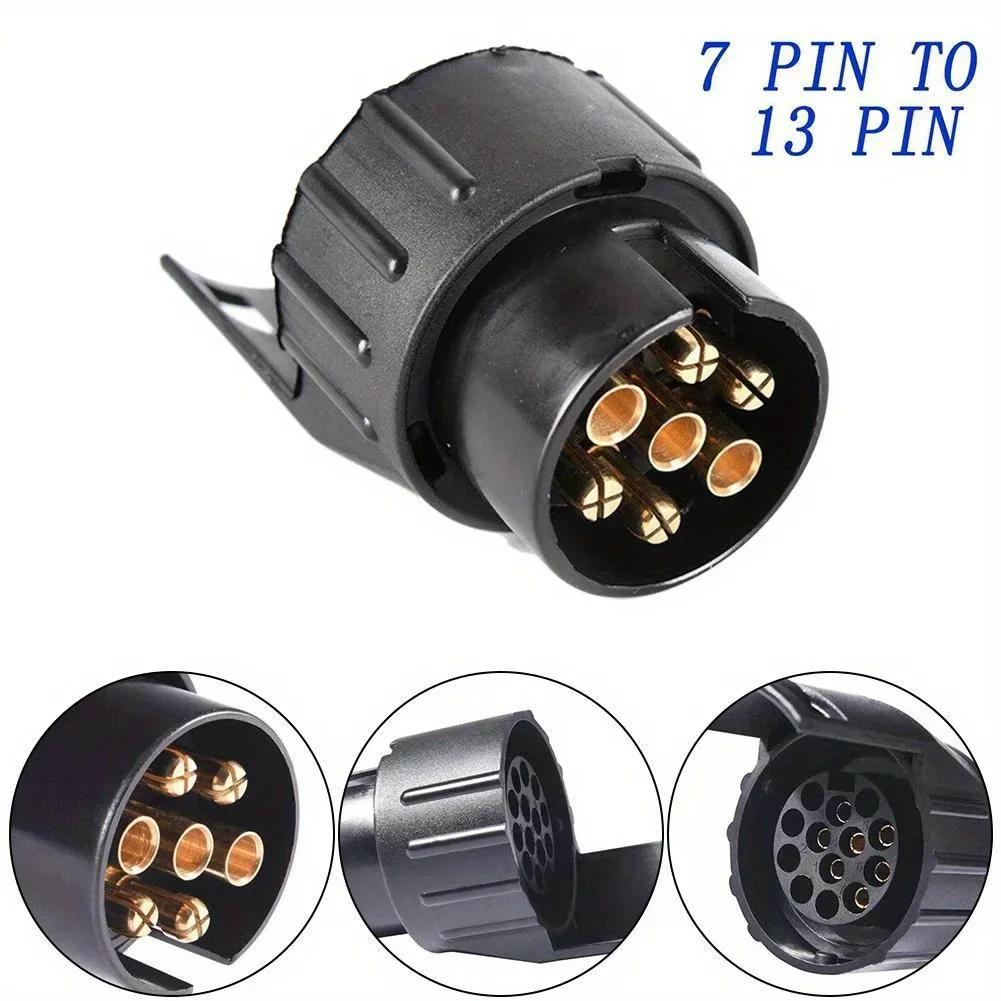 7 Pin To 13 Pin Plug Adapter Trailer Connector 12V Towbar Towing Waterproof Plugs Socket Adapter Car Truck Caravan Accessories