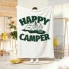 Illustration R-Retro Camping Throw Lightweight 240g Flannel Blanket Soft Skin-friendly for Summer Cooling