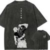 Toji Fushiguro Maki Zenin T-shirt Jujutsu Kaisen Blood Manga T Vintage Washed Oversized Retro Anime Harajuku Men Streetwear Top