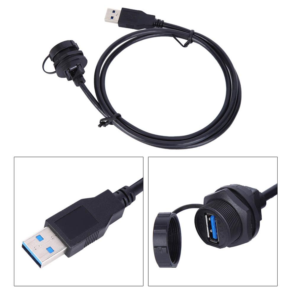 IP67 Waterproof USB3.0 Female Male 1M 5Gbps Data Transfer Panel Mount Adapters Copper Contacts Data Power USB Aviation Connector