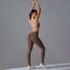 New Seamless Knitted Solid Color Sexy Back Tight Fashion Back V-waist Yoga Suit Running Fitness Set