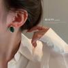 Exquisite Silver Needle Rhinestone Earrings for Women - Korean Retro Palace Style