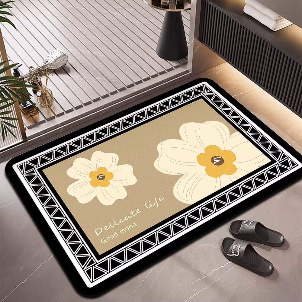 Bathroom non-slip foot mat, diatom mud, toilet absorbent floor mat, toilet dirt-resistant carpet, living room door mat