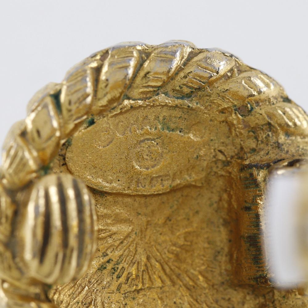 CHANEL COCO Mark Earring vintage Plated Gold 16g Women Used