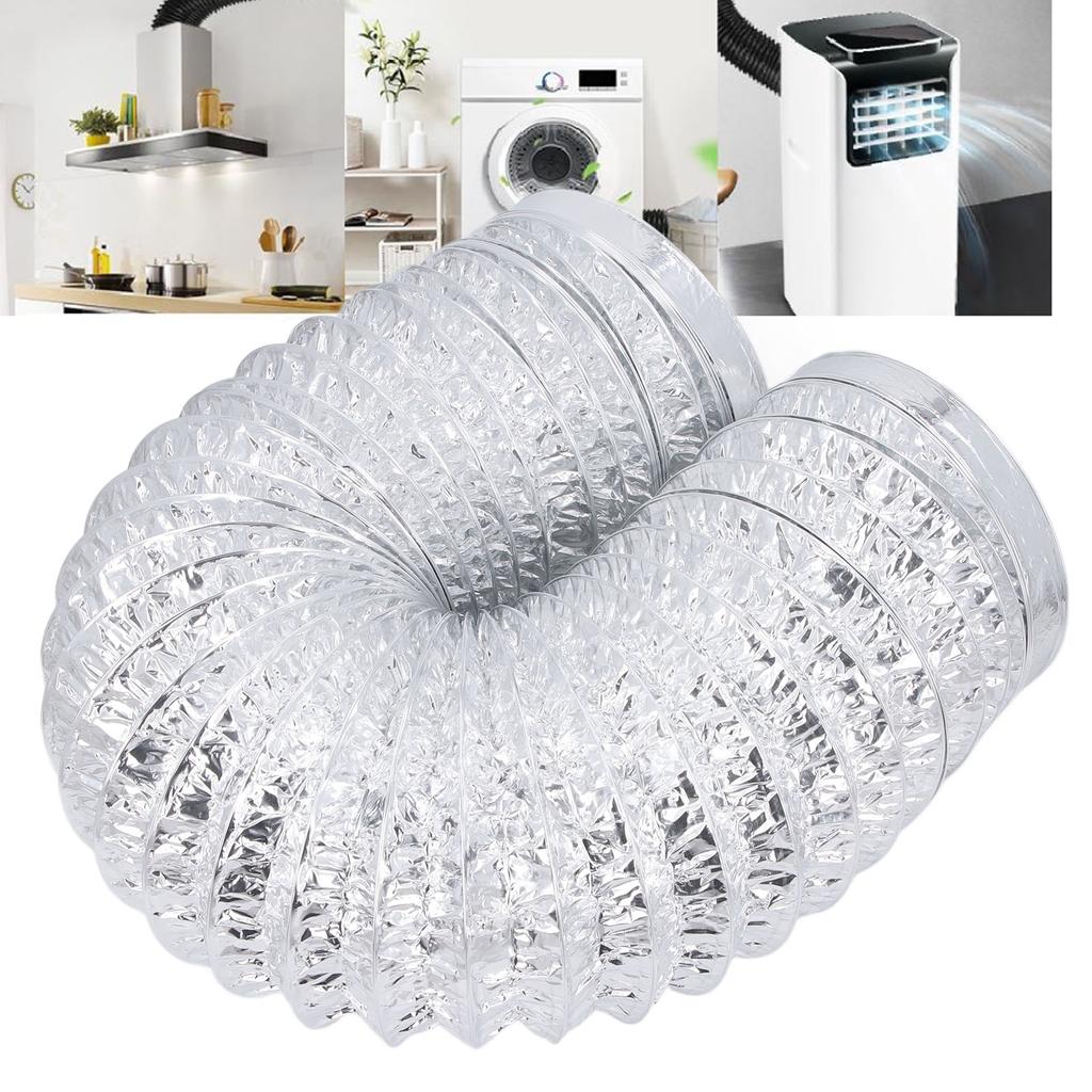 Air Aluminum Foil Duct 7 Inch Diameter 6.56ft Length Thickened PVC Dryer Vent Hose