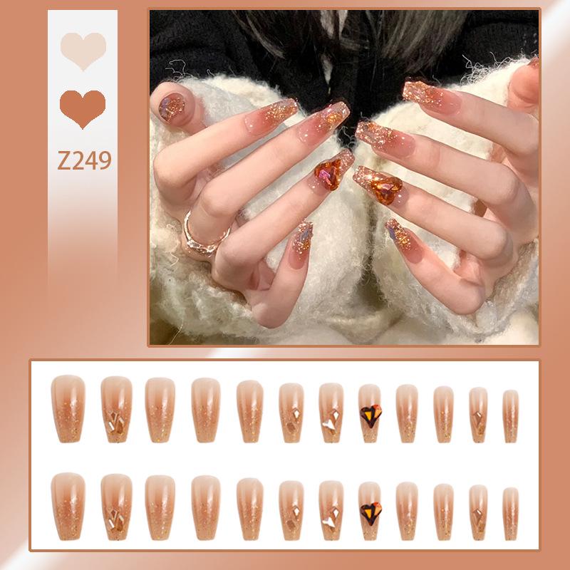 

Летний маникюр «Шампанское сердце»: 24 Блестящих носимых наклейки для накладных ногтей Glue Kit