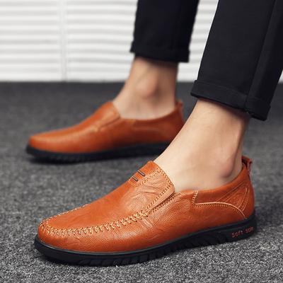 Übergröße Frühling und Herbst Weichboden Lederschuhe Herrenleder Atmungsaktiv Herren Business Casual Schuhe Faul Fahren Gommino