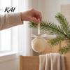 Velvet Christmas Tree Balls 15Pcs Flocking Ball Hanging Ornaments with Bow Decor, Retro Flocked Luxury Holiday Baubles Bubbles for Home Decoration,