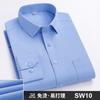 6XL Work Blue White Shirt Long Sleeves Men Formal Shirt Long Sleeve Office Solid Color Classic Striped Fashion Business Pocket