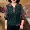 Spring Floral Lace Rhinestone Lapel Top for Women