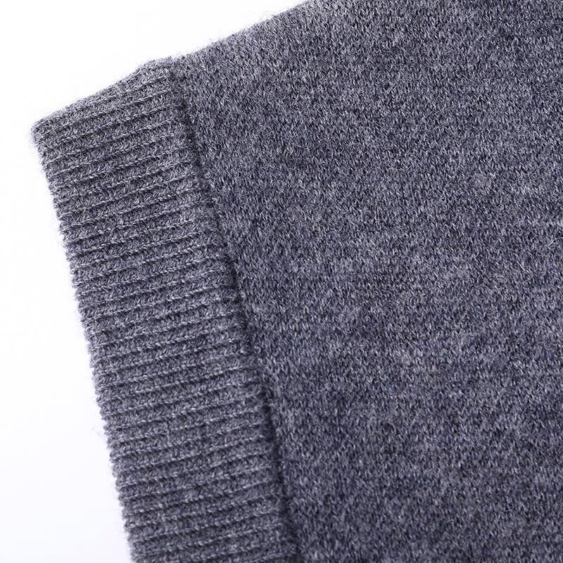 Hengyuanxiang Men's 100% Pure Wool Striped V-Neck Vest