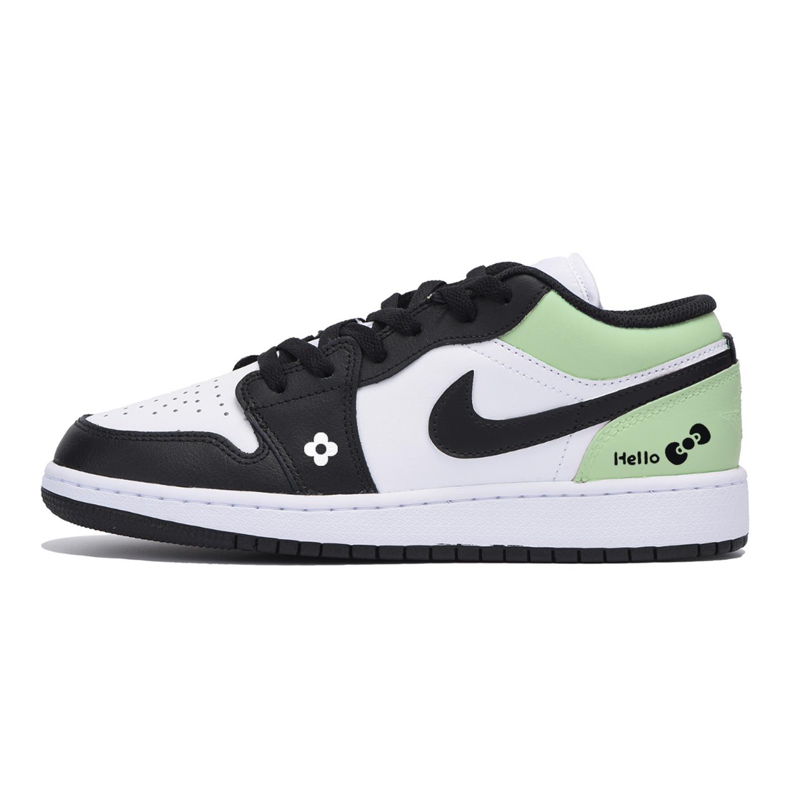 

Jordan Air Jordan 1 Urban Chic Style Vintage Low top Vintage Basketball Shoes Men s White Green 553558-131(Team85-) 44