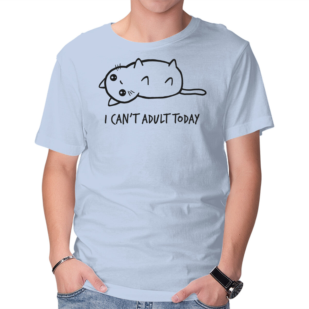 Unisex Crew Neck T-Shirt I Can t Adult Today Graphic Short Sleeve Casual Tee XS