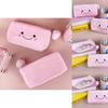 Cute Pink Smiling Pom Large Capacity Pencil Case Plush Storage Bag Students For