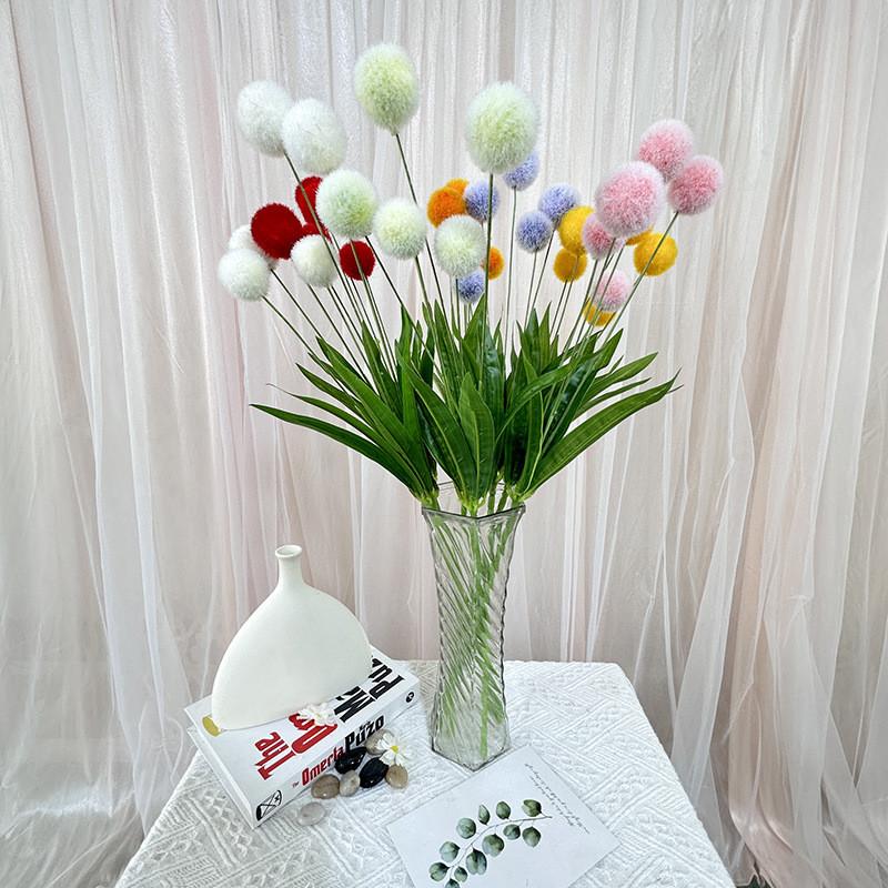 Ball Flower Wedding With Soft Flocking For Photography Studio And Home Decor Use
