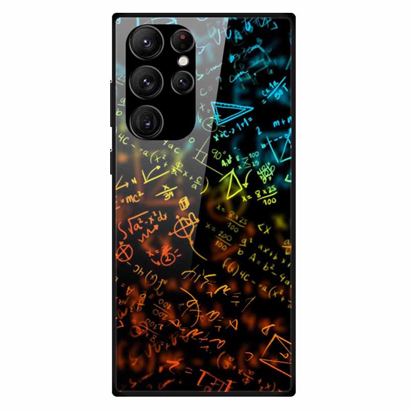 For Samsung S24 Ultra Case Tempered Glass Fashion Hard Back Cover for Galaxy S24Ultra 5G Cases Luxury Bumper S24 Plus S24 FE S24