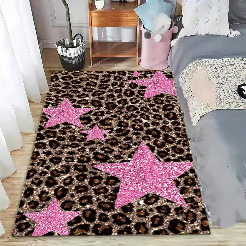 Leopard Print Printed Texture Fur Carpet For Living Room Panther Wild Tiger Lion Area Large Rug Non Slip Bathmat Home Decor Mat
