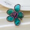 SKEDS Creative Women Girls Glass Flower Crystal Brooch Badges Elegant Lady Exquistie Floral Clothing Coat Pin Jewelry Gift
