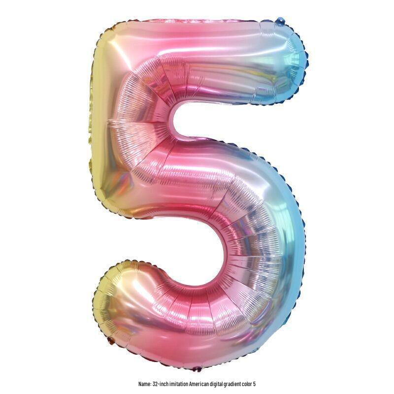 32" Rainbow Jelly Gradient Aluminum Foil Balloon for Birthday, Festival, Wedding Party Decorations