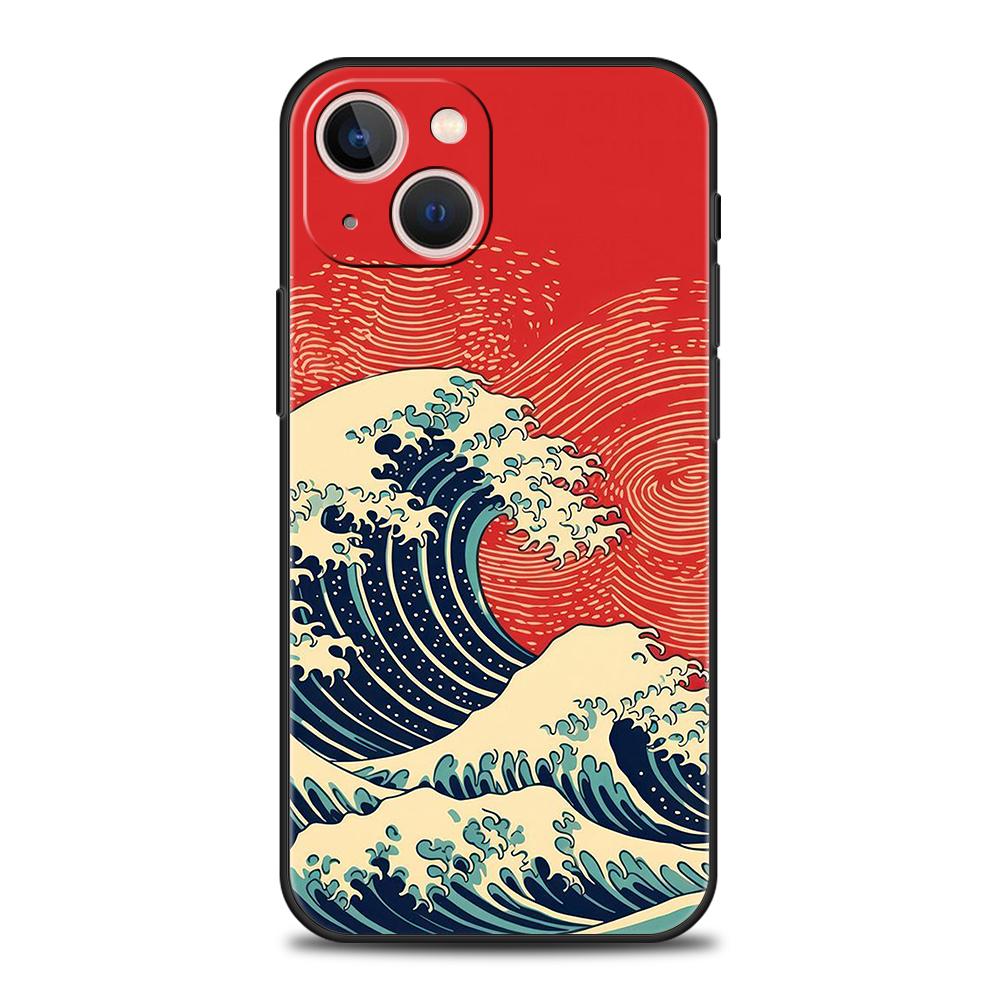Luxury TPU Phone Case For iPhone 17 Air 16E 16 11 15 14 Pro MAX 12 13 7 8 Plus X XR XS SE 2022 Cover Fashion Great Blue Wave