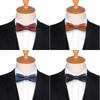 Adjustable Men Necktie Solid Color Retro Cravat Simple PU Leather Bow Tie  Shirt