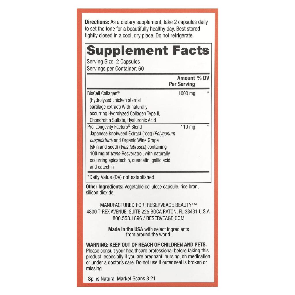 Collagen Booster™ with Hyaluronic Acid and Resveratrol, 120 Capsules