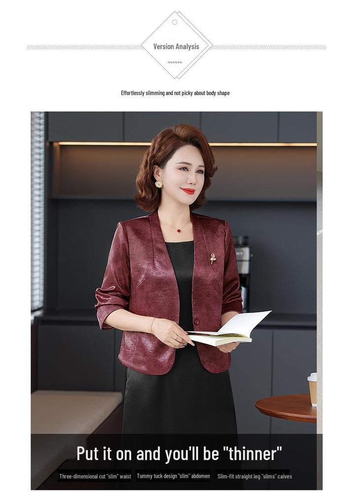 Spring Outerwear: Mother-in-Law's Wedding & Occasion Suit for Middle-aged Women - 2-Piece Top & Dress Set