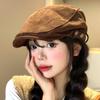 Autumn and winter vintage British Fengbao boy hat, versatile for women, face-enhancing little wool artist's hat, men's solid color octagonal hat