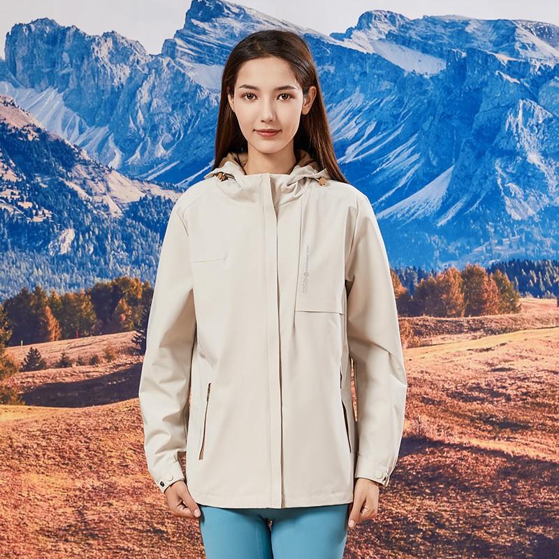 Womens Mid-Length Slim Fit Sports Jacket Outdoor Hiking Group Uniform Solid Color