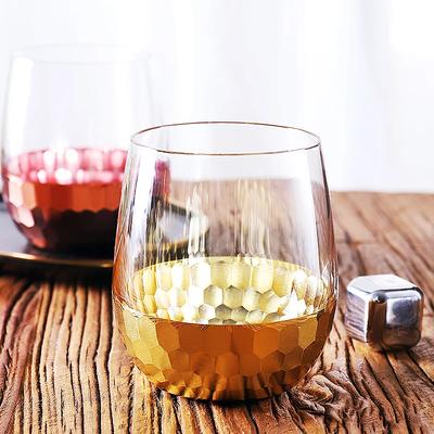 Tazza da Whiskey Tazza da Tè Tazas Bicchiere Caneca Tazza Trasparente Fondo Dorato Bicchiere Tazza di Cristallo Tazza da Viaggio Tazza Grande a Bocca Rotonda Set 1pz