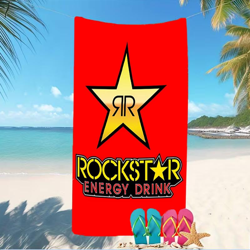 Beach Towel with Rockstar Energy Pattern - soft,absorbent,machine washable Lightweight&Modern,swimming,Travel Essentials