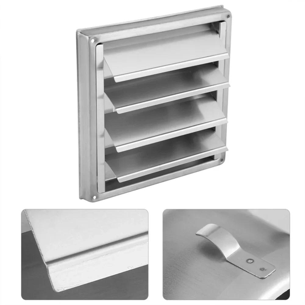 100MM Stainless Steel Air Vent Exterior Wall Ventilation Cap Movable Square Air Outlet Kitchen Bathroom Wall Grilles Duct Cover