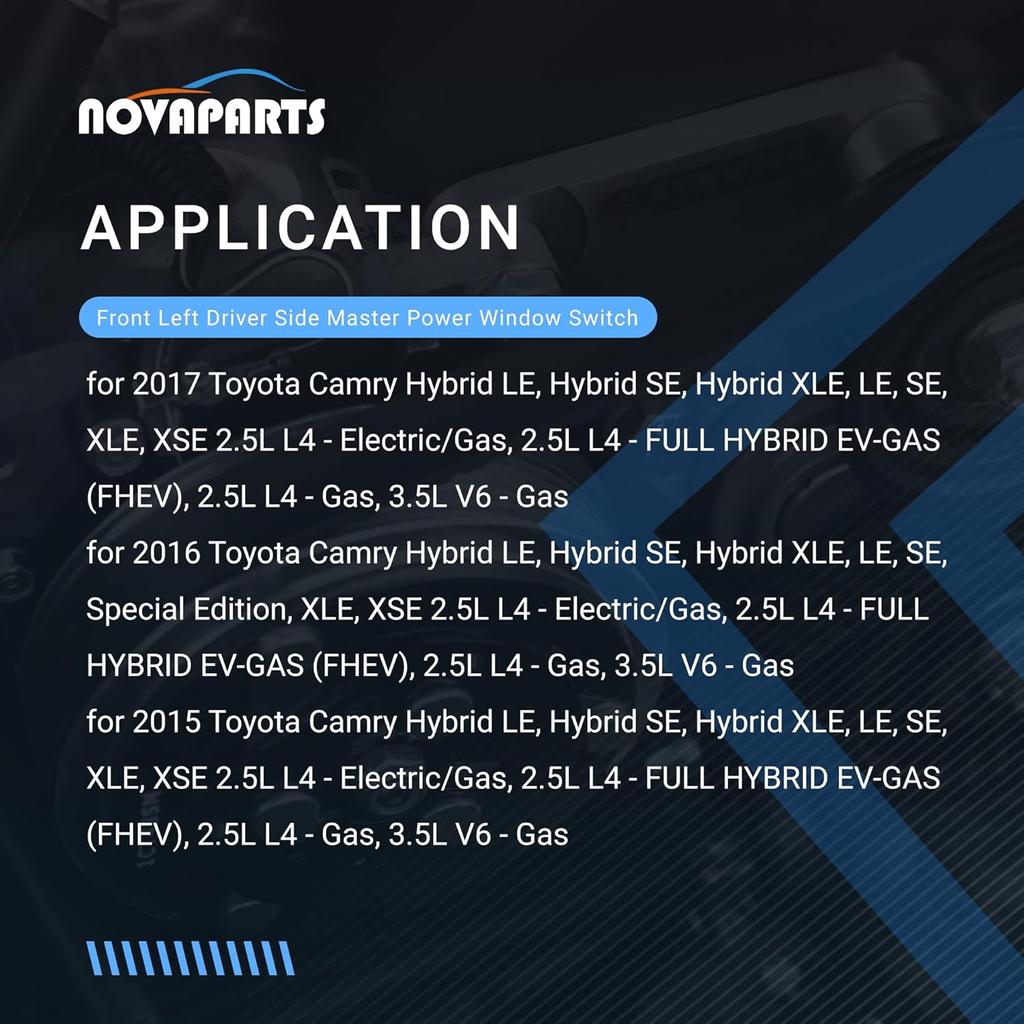 Front Left Driver Side Master Power Window Switch 84820-06120 for 2015 2016 2017 Toyota Camry 2.5L 3.5L