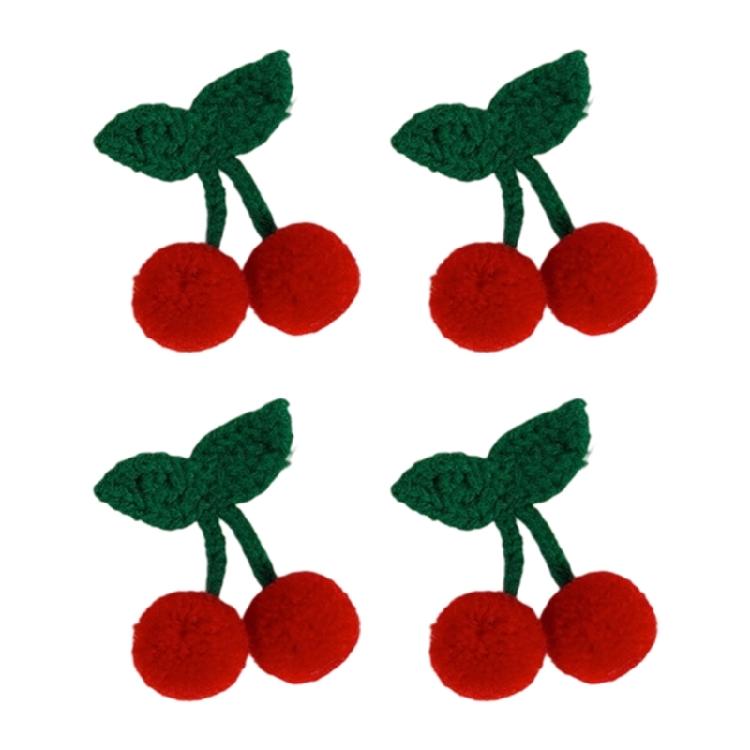 4Pcs Creative Handmade Cloth Cherry Keychain Brooch DIY Kit Friendly Craft Brooch Pin Accessories