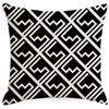 Modern Simple Black And White Pillow Living Room Sofa Bedroom Backrest Single Side Linen Abstract Striped Plaid Pillow Quality
