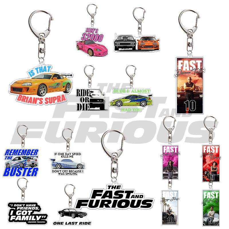 Chic Studio Unisex The Fast Keychain For Bag Pendant Fashion Furious Keyring Gifts Jewelry Accessories Gifts For Friends