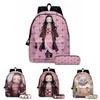 Demon Slayer Anime Cartoon Backpack Set For Students Durable Breathable And Lightweight