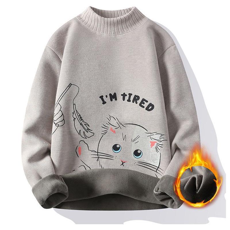 

Мужской осенне-зимний новый плюшевый и толстый свитер, модный теплый пуловер, пальто